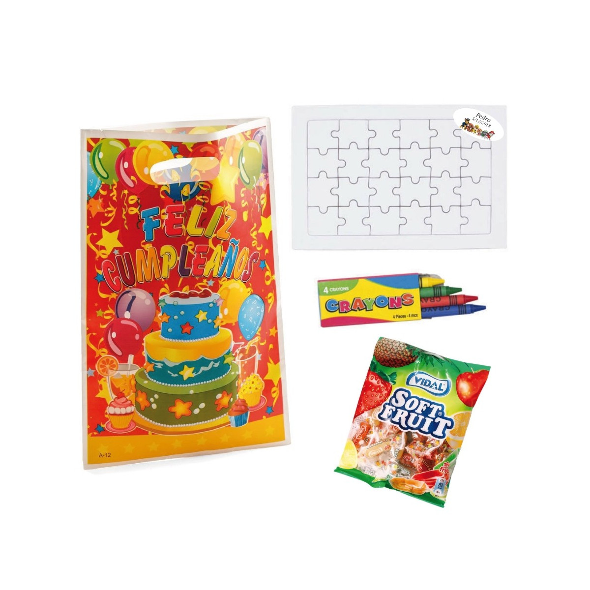 Puzzle avec des bonbons pour anniversaire