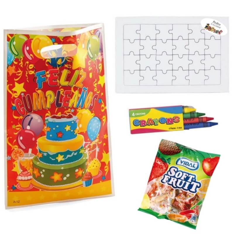 Puzzle avec des bonbons pour anniversaire