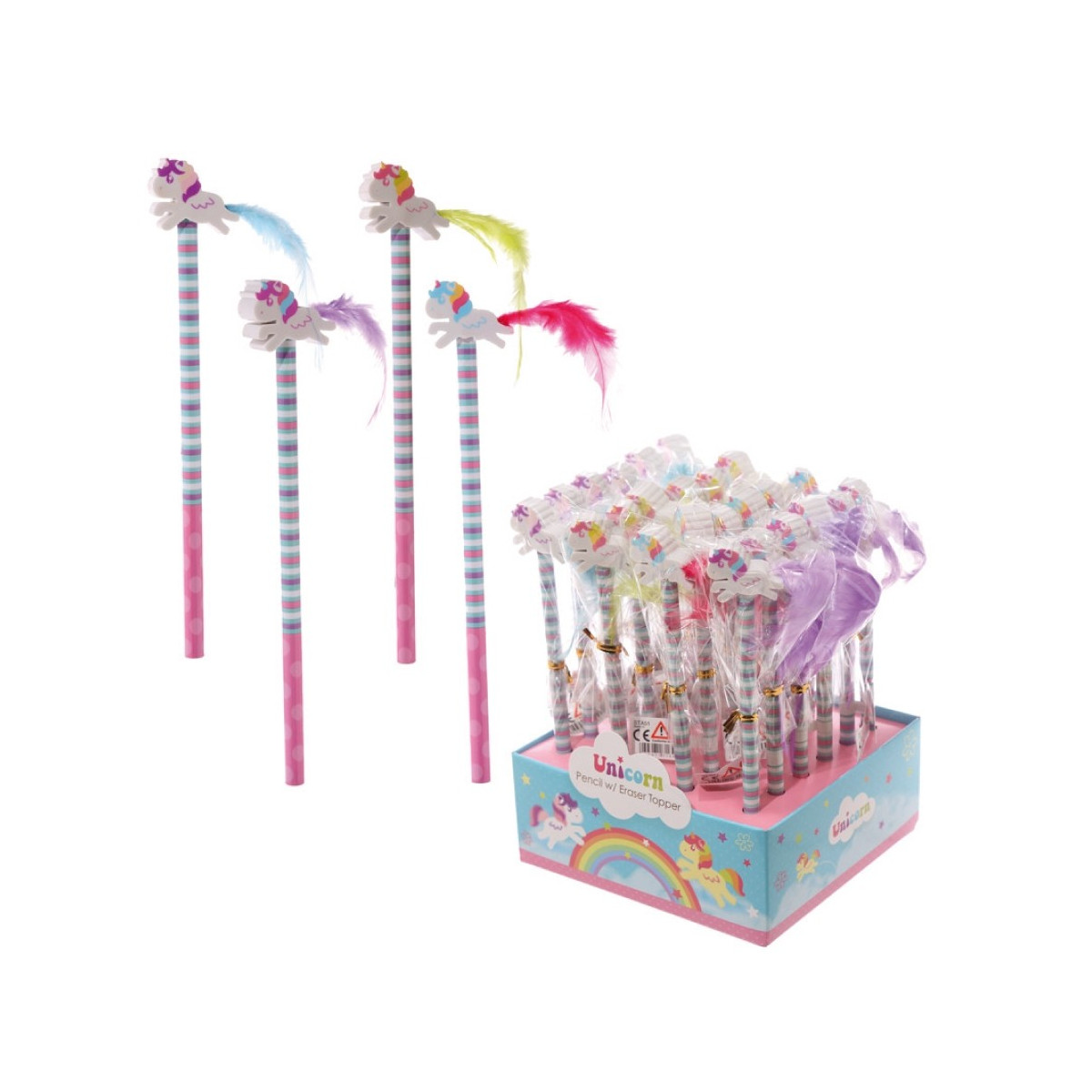 Crayons avec gommes licornes