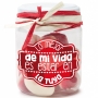Bocaux de bonbons avec des messages
