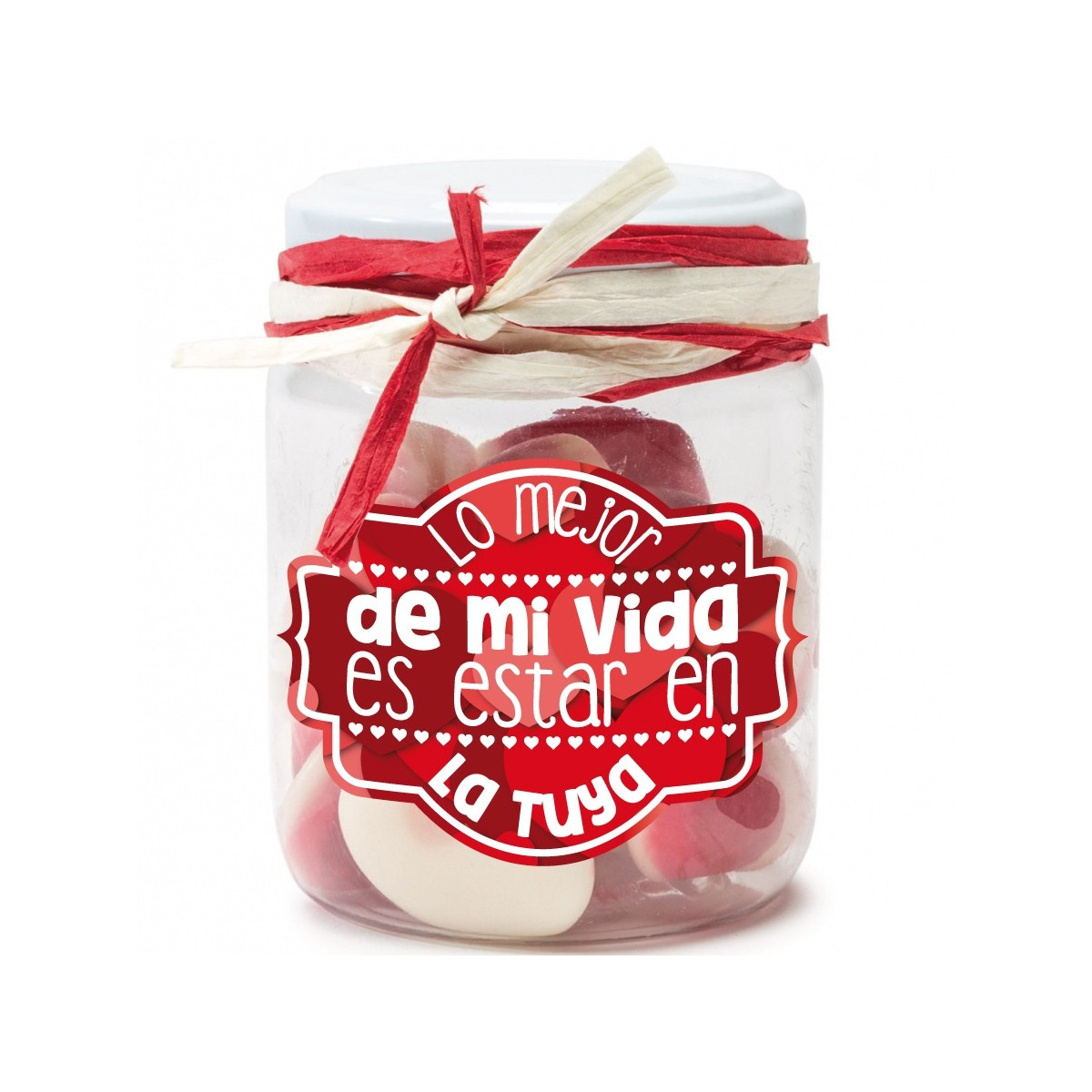 Bocaux de bonbons avec des messages