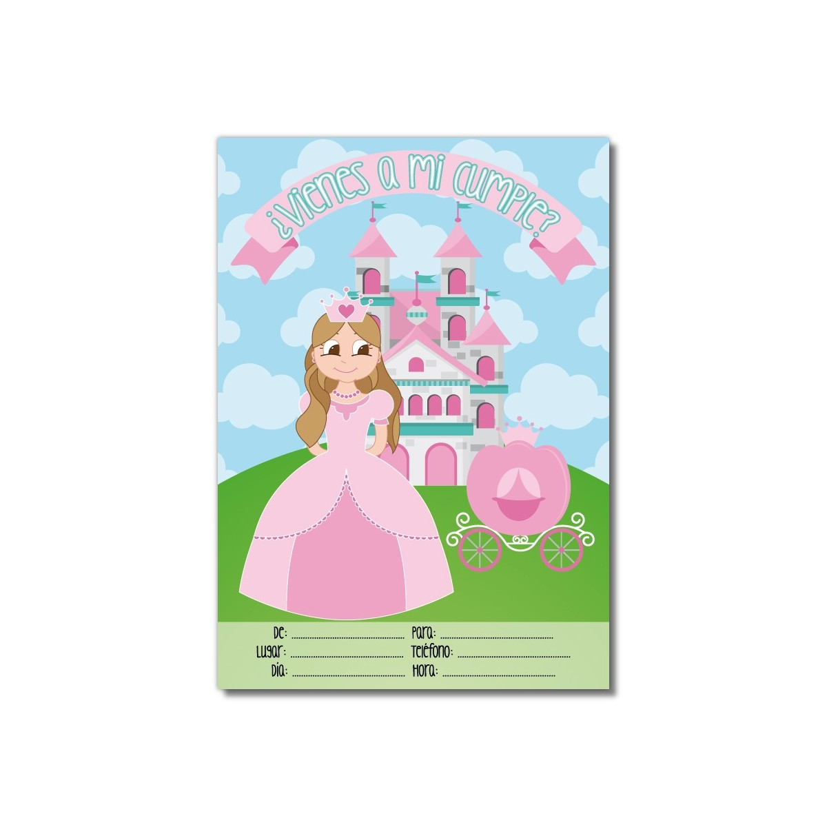 Invitation pour l'anniversaire de la princesse