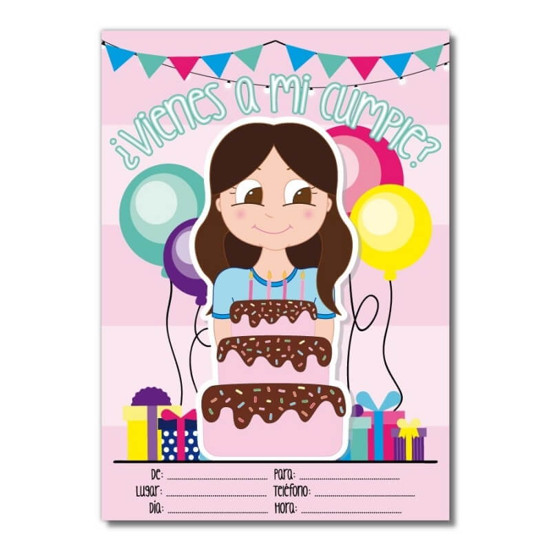 Carte D'Invitation Pour Anniversaire Jeune Fille