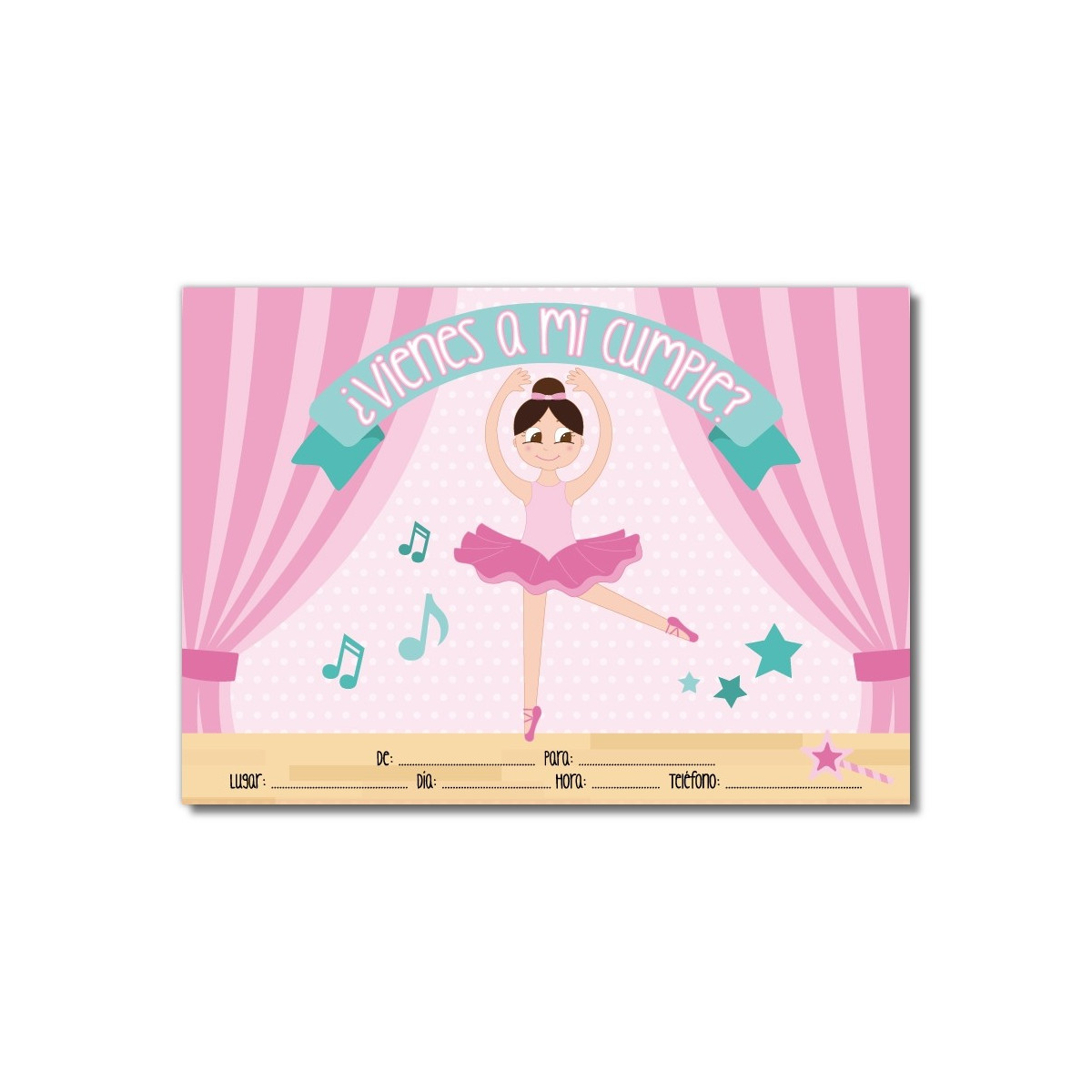 Invitation pour un anniversaire de ballet