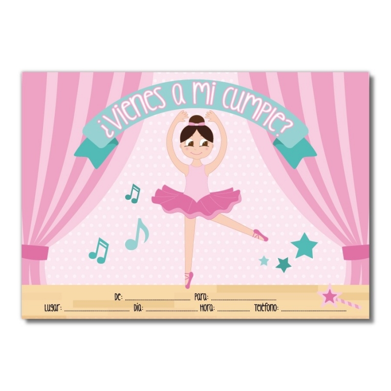 Carte d’invitation anniversaire danseuse