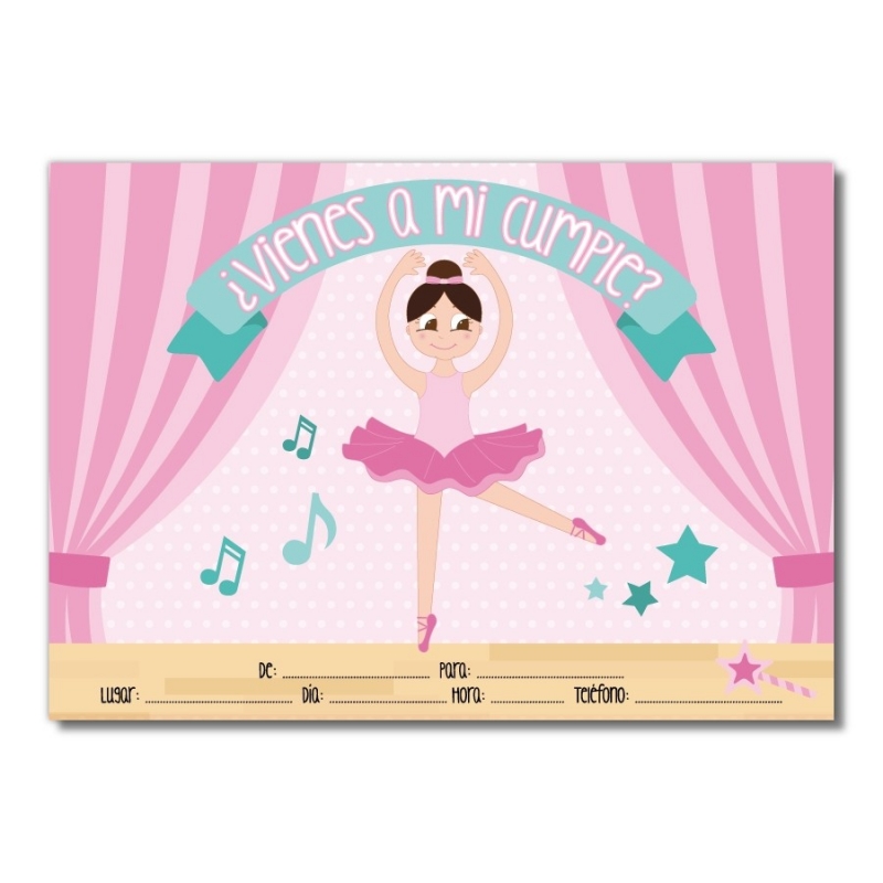 Invitation pour un anniversaire de ballet