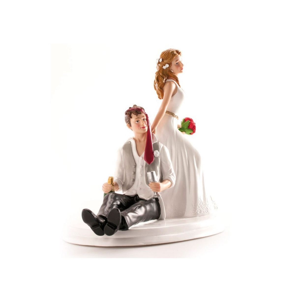 Décoration originale pour gâteau de mariage du marié ivre
