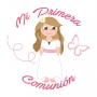 Autocollants blancs communion fille