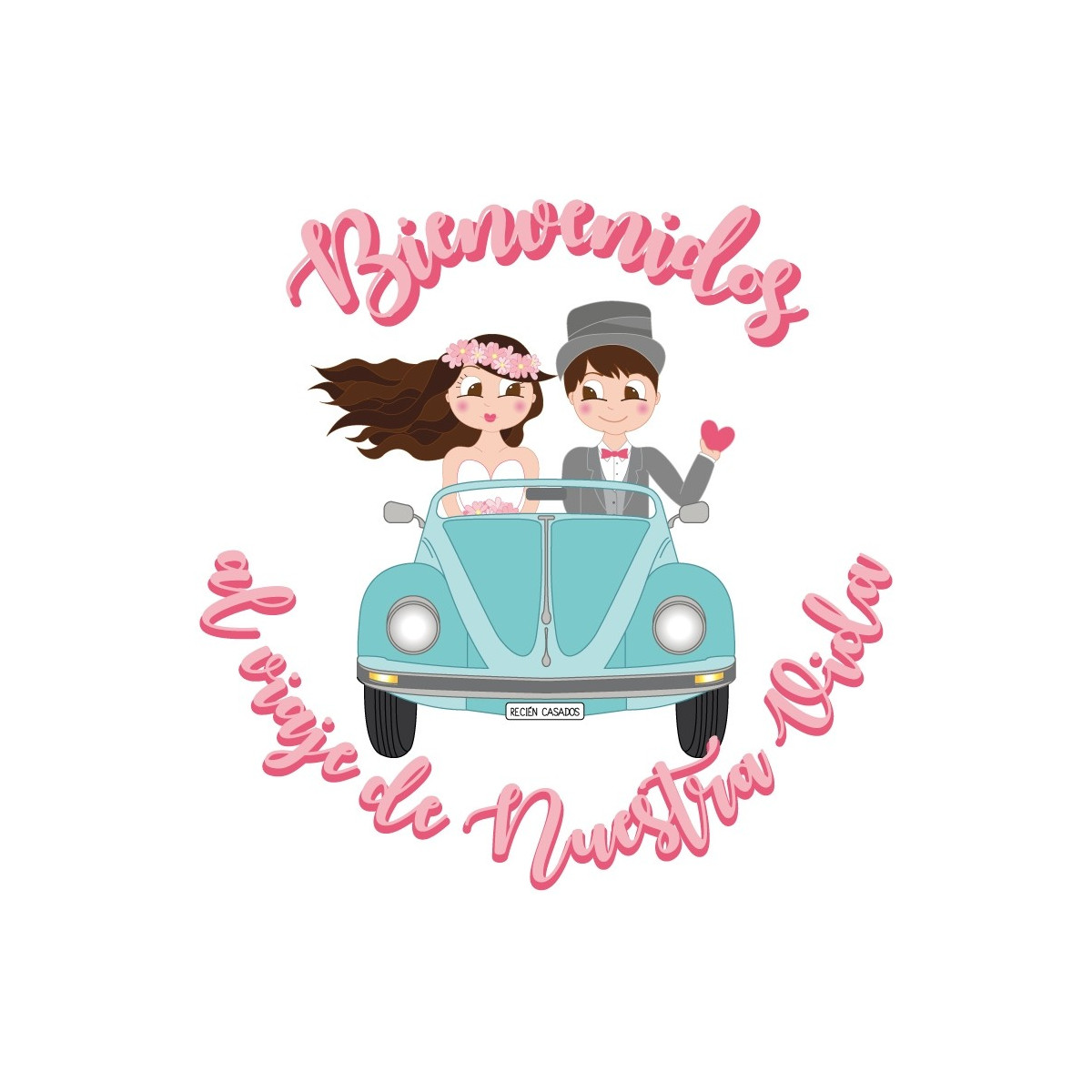 Autocollants blancs de mariés pour le mariage