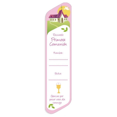 Marque Page Communion Rose
