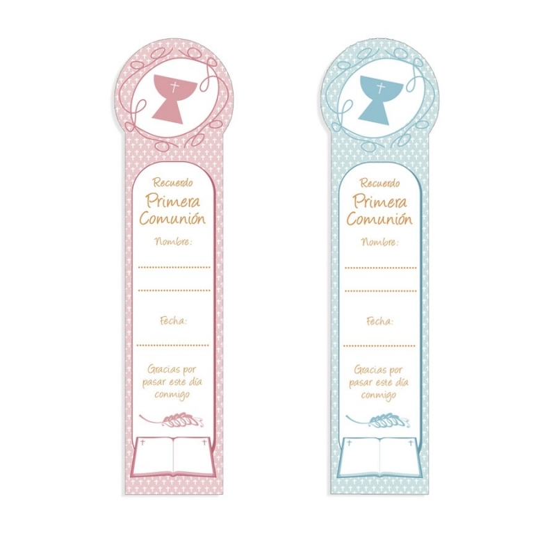 Pack de 25 marque-pages de communion à personnaliser