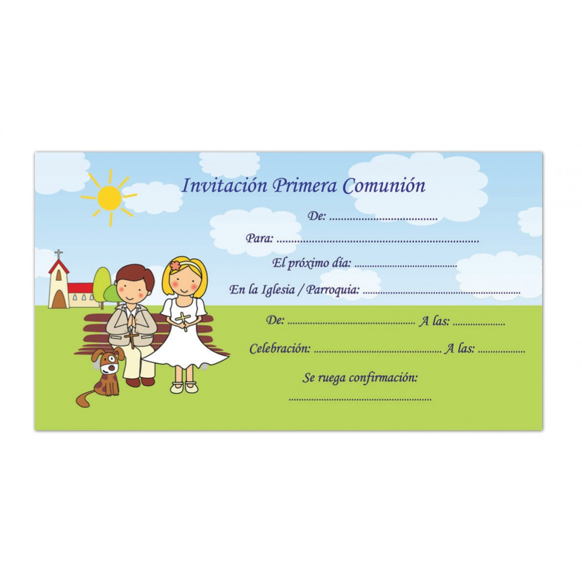 Pack de 10 invitations pour une communion originale