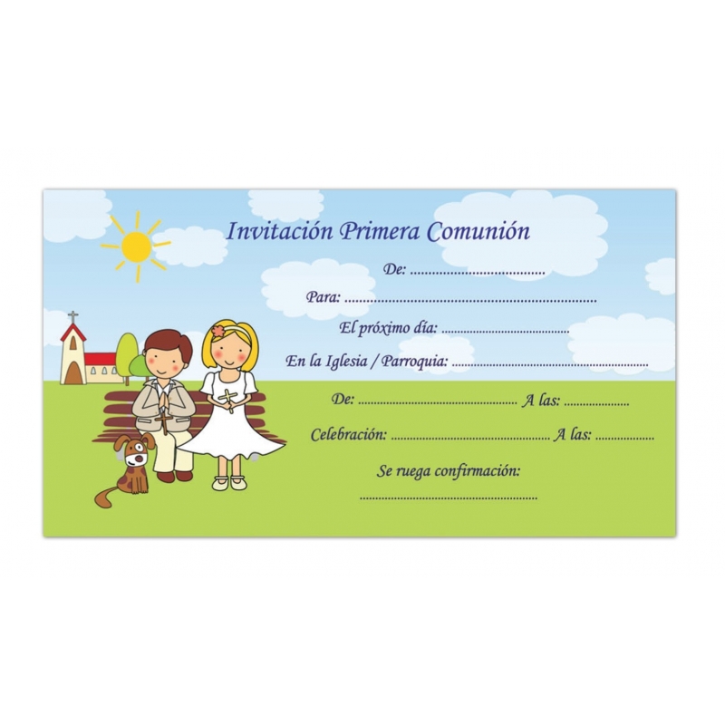 Pack de 10 invitations pour une communion originale
