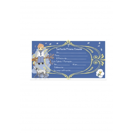 Faire Part Communion Bleu