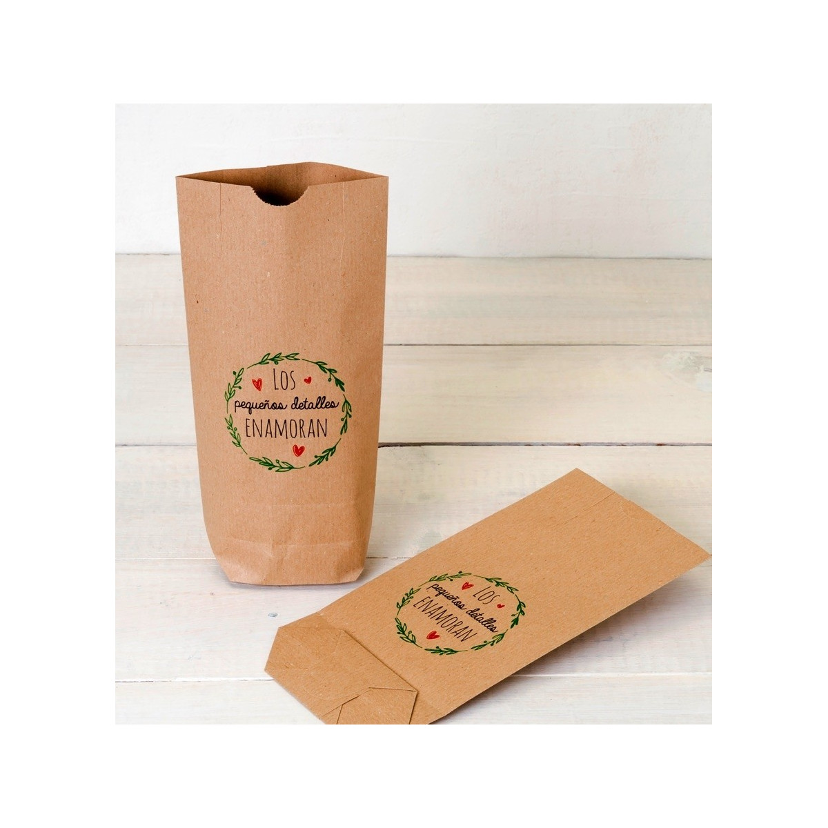 Sac kraft enamourent rouge