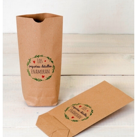 Sac kraft enamourent rouge