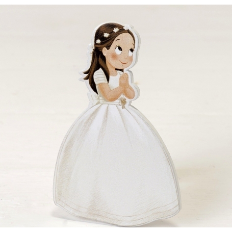 Figure 2d robe longue et couronne de communion fille