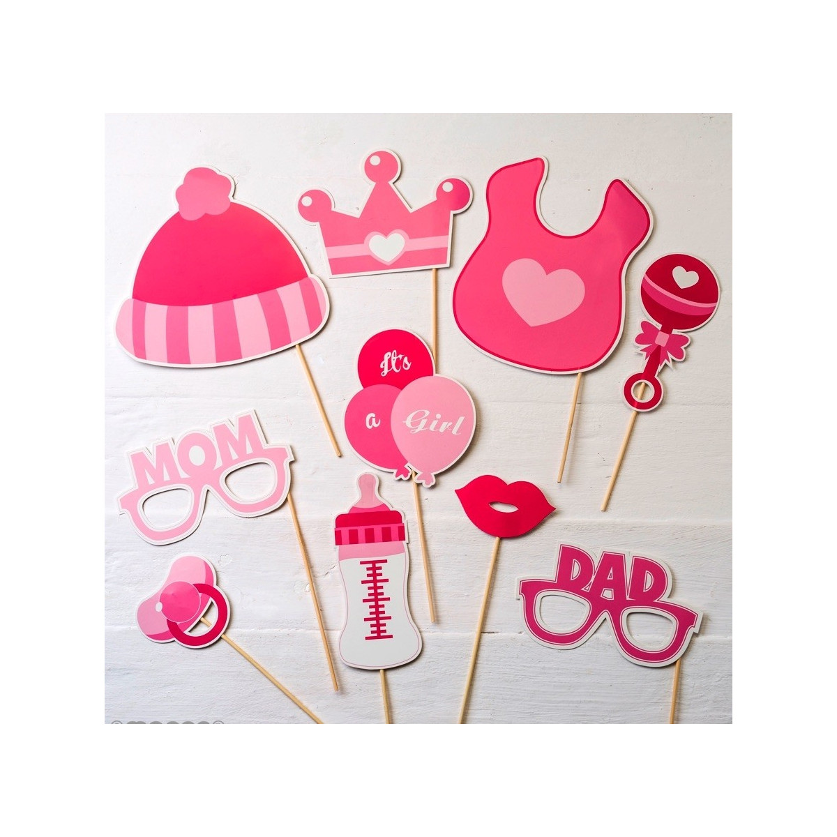 Ensemble de postiches pour enfants en rose 10 pièces
