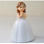 Figure communion fille robe longue et couronne