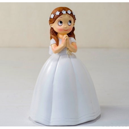 Figure Communion Fille Robe Longue Et Couronne