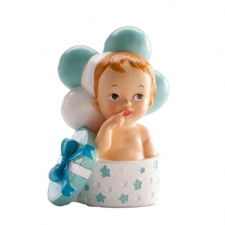 Figurine de baptême enfant cadeau et ballons