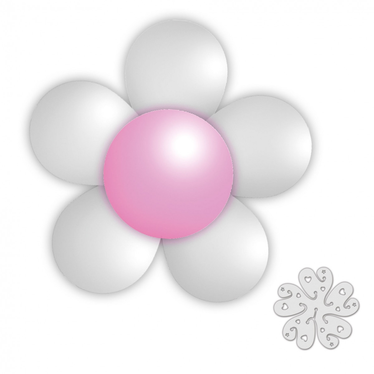 Pack de ballons fleur en couleur blanche et rose