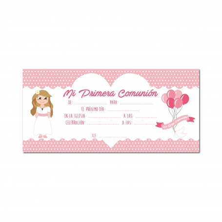 Invitation pour première communion fille
