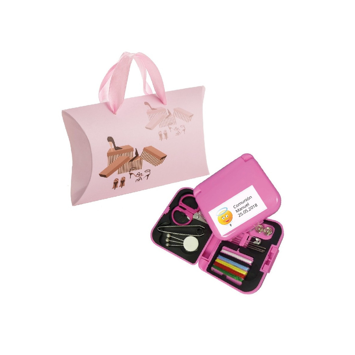 Couture personnalisé pour communion dans une petite boîte en carton