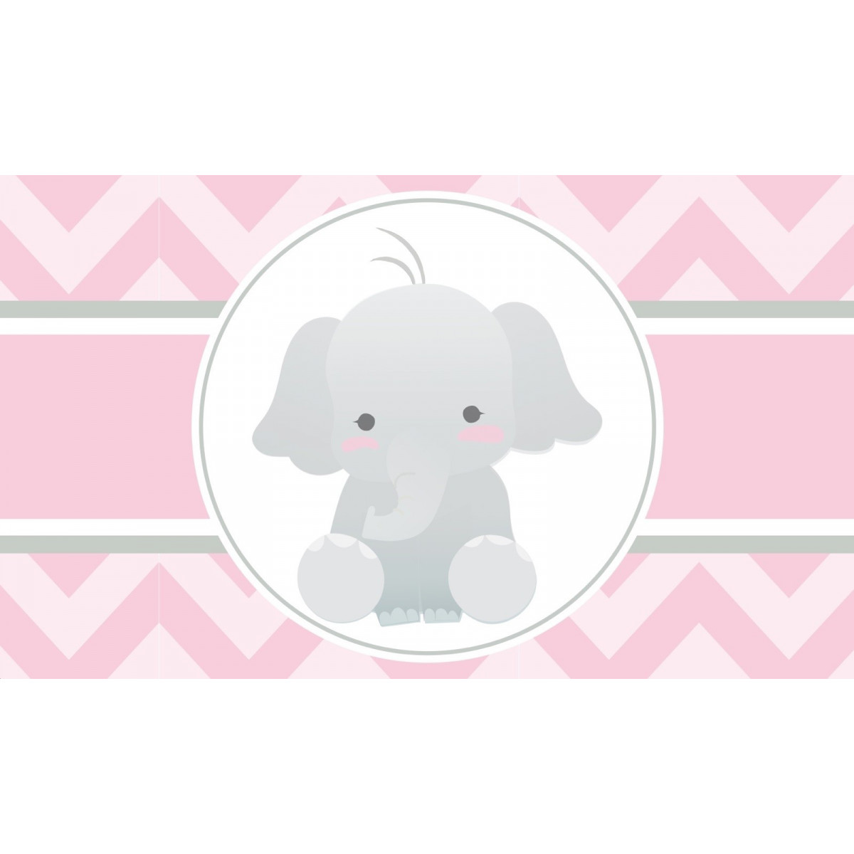 Autocollant éléphant rose