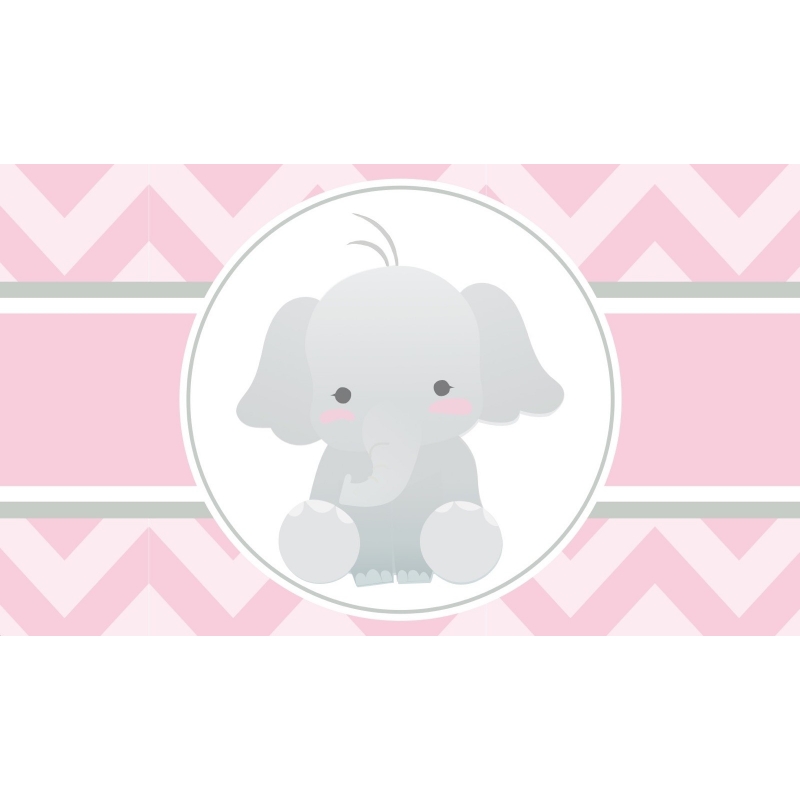 Autocollant éléphant rose
