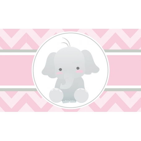 Autocollant éléphant rose