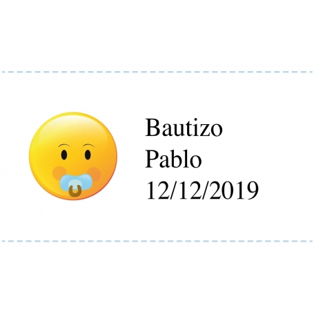 Adhésif Personnalisé Baptême Emoji